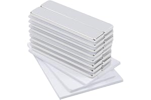 OCEUMAOA 16Pack Neodymium Rare Earth Magnets: 50x10x3mm Self Adhesive Magnetic Strips with Double-Sided Adhesive for Fridge & Kitchen Storage