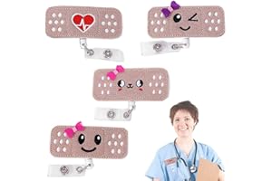 DEER PLATZ 4 Piezas Enfermera Badge Reel Holder, Carrete Retráctil para Insignia Enfermera, Enfermera, Voluntario, Estudiante, Maestro, Regalos Perfectos para Mujeres Enfermeras
