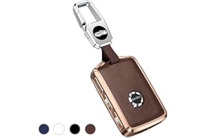 HIZH Custodia per chiave per Volvo XC40 XC60 XC70 XC90 C30 S60 S80 S90 V60 V70 V90 Custodia per chiave auto Custodia in metallo sintetico leggero marrone