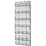 VOLKSLAND Hanging Organiser Over the Door, Shoe Racks, Shoe Storage, 24 Large Mesh Pockets Storage hanger for Bedroom Bathroo