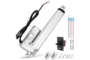 WODHMIEY 1500N Linearantrieb,100/150/200/250/300/450 mm DC 12V Elektrozylinder Set mit manuellem Schalter IP65 10 mm/s Hubmotor für Fensteröffner Sofas Pflegebetten Türen Gewerbe DIY Auto Möbel 150mm