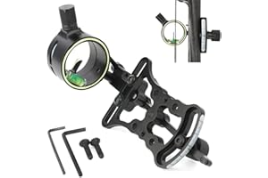 SHARROW Tiro con L'Arco Mirino per Arco Composto 1 Pin Vista di Arco Compound Micro Regolabile Alluminio Bow Sight per la Caccia