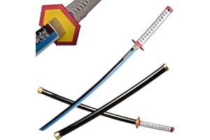 ACTASITEMS Japoński rekwizyt do anime Cosplay pogromca demonów drewniany miecz - 104 cm, Katana-Tomioka Giyuu