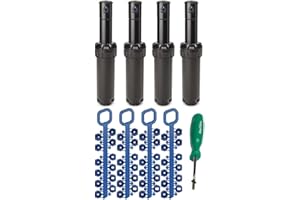 Rain Bird 5000 Series Rotor Sprinkler Heads bundle - by ItemEyes - with Nozzles and Adjustment Tool (4 PACK); 5004 PC model part circle 4" popup height