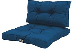 deco arts Coussins pour Salon de Jardin - Coussins extérieur - 60x60 cm - Coussin de Remplacement pour Fauteuil, Banc & Chaise d'extérieur - Imperméable, Confortable & capitonné - Bleu Pétrole