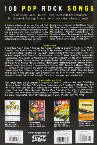 Book's Cover of 100 Pop Rock Songs