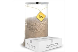 JUST BIN BAGS LTD Dust Extractor Sacks - Wood/Dust/Wood Chip Collection - Extra Heavy Duty - 50 Bags per Box (50, 20x32x54")