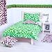 Green & Brown Pixels Design Bedding Cotbed Junior Duvet Cover Set with Pillowcase