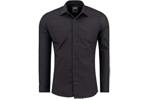 J'S FASHION Herren Hemd - Slim-Fit - Langarm-Hemd Freizeithemd - Pflegeleicht Bügelleicht