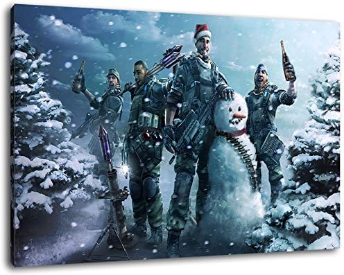 Killzone size 47"x31,5" painting on canvas, XXL huge Pictures completely framed with stretcher, Art print on wall picture with frame
