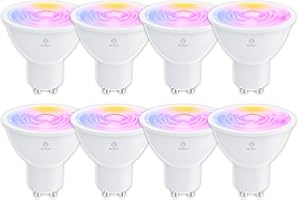 ANTELA Lampadina Alexa GU10 Riflettore 4,5W 350LM, Lampadine Intelligente Multicolore, Controllo App Compatibile con Alexa/Google Home, RGB&2700K-6500K Bianco Freddo Caldo, 8PCS