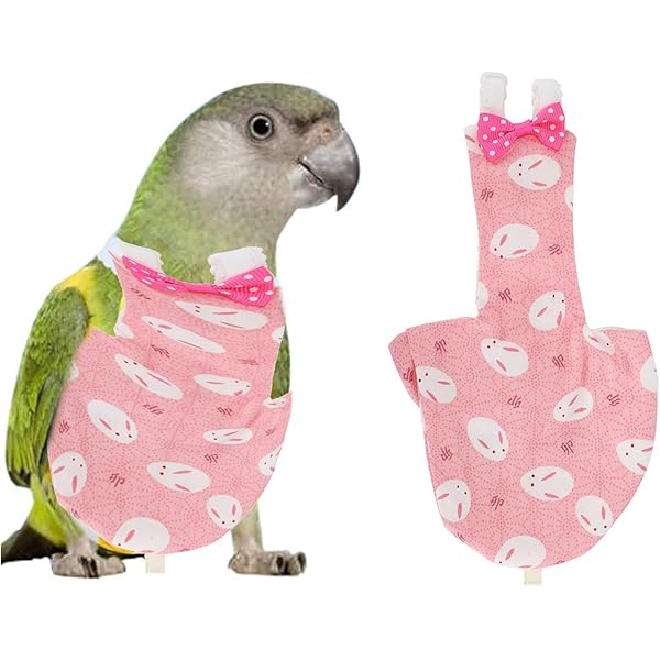 Pannolino Per Uccelli Entatial | Design Bowknot Con Tasca Interna | Taglia L Griglia Rossa - Foto 9