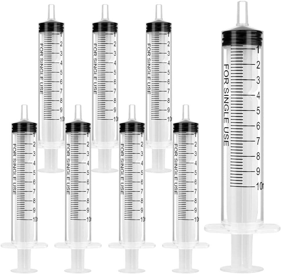 OFFCUP Plastique Seringue, 8pcs Seringue Alimentaire | 10ml Seringue Plastique Seringues de Distribution pour Chien/Chat/Animal/Science/Laboratoire/Usage Industriel