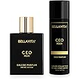 Bella Vita Luxury Ideal Men Combo for Him, Pack Of 2 Premium Long Lasting Woody Liquid Fragrance Scent - Ceo Men Edp 100 Ml & Body Parfum Deodorant 150 Ml,Liquid