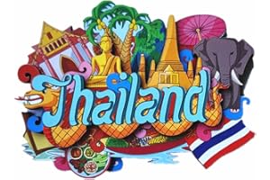 MUYU Magnet Imán 3D Thailand Wood Craft Collection, 9,5 x 7 cm, madera