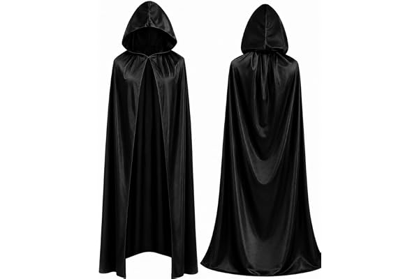 Halloween vampyrkostym, kappa med huva som utklädnad för barn och vuxna – karneval och karneval – en storlek passar alla