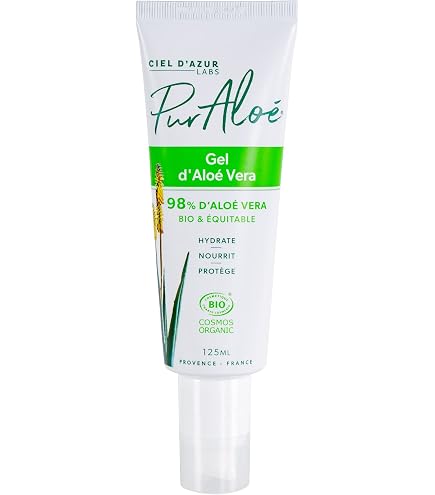 Soena Naturals Gel d'aloe vera bio  Vgtalien | Avec jus de feuilles pur  | 100% naturel et pur | Crme hydratante pour le visage et le corps | Soin  hydratant de