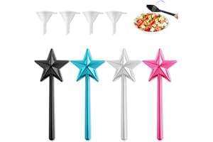PARASTAR Set di 4 Bacchette Magiche per Sale e Pepe,Bacchette Magiche per Sale e Pepe,Saliera e Pepiera Divertente Bacchetta Magica a Forma di Stella Bacchetta Magica a Forma di Stella per la Cucina