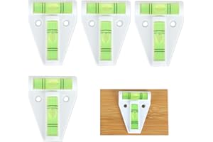 WISESURF 2 Pcs T Type Spirit Level, 2 Way Bubble Leveling Device Small Cross Check Spirit Bubble Level Mini Caravan Leveller Devices, Motorhome Gadgets Levellers (White T Type Spirit Level, 2)