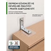 ePhase 3 Set K&uuml;&ccedil;&uuml;k Boy Deprem G&uuml;venliği Kendinden Yapışkanlı 55X55MM Mobilya Eşya Dolap Sabitleme Aparatı