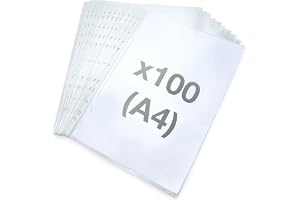 Rapesco 1830 ECO Hålad Plastficka, A4, Transparent, Klar, 100 Pack