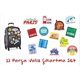 Ms Major Selection Bavul, Valiz, Seyahat &Ccedil;antaları I&ccedil;in Turistik Şehirler Temalı Sticker &Ccedil;ıkartma Seti 13 Par&ccedil;a