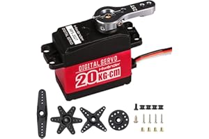 LEWANSOUL 20KG RC Servo High Torque Servo Motors, Waterproof Full Metal Gear Steering Servo for 1/6 1/8 1/10 1/12 RC Car Robot DIY, Digital Servo with 25T Servo Horn, Control Angle 270°