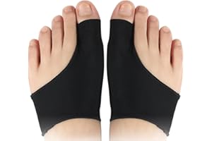 Ruayia Hallux Valgus Socken, 1 Paar Ballenzeh-Korrektoren, Korrektur Bandage Socken, mit integrierten Silikongel-Polster zur Schmerzlinderung bei Hallux Valgus - Schwarz
