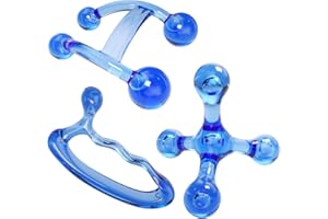 ResultSport Handy Portable Massager Tool Set : 4 Point, Double and Thumb Up (Full Sets). Hand, Back, Neck, Foot Massager and Trigger Point Massage, All in one Box.