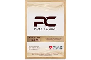 PROCUT GLOBAL LTD Procut Global 60X40CM Oak Picture Frames – Sleek Wooden Photo Frame with Shatterproof Perspex for Wall or Tabletop – Perfect for Posters, Certificates, Prints–Multiple Sizes & Colors Available