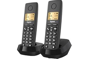 Gigaset PURE 120 Duo - Due Telefoni cordless -Trasferimento delle chiamate tra portatili, Nero Antracite [Compatibile in IT, DE, FR, NL, BE, CHE, AUT]