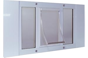 IDEAL PET PRODUCTS SINCE 1979 Ideal_Pet_Products 33SWDXL Aluminum Sash Window Pet Door, X-Large/10.5" x 15", White