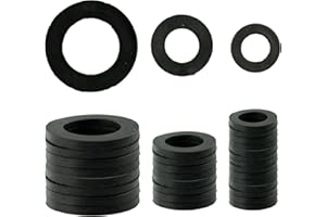 AMANDELIZABE 30 Washers Rubber Washers Faucet O Ring Rubber Shower Pipe Washer Washer 1/2" 3/4" 25mm OD 20mm (0.8") ID Black