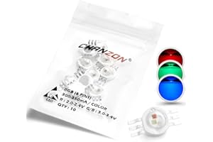 ‎CHANZON CHANZON 10 Stück High Power LED Chip 3W RGB 6 Pins (600mA für jede Farbe 3 Watt) Mehrfarbige Super Helle Intensität SMD COB Lichtemitter Komponenten Diode 3 W Glühbirne Lampe Perlen DIY Beleuchtung