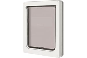 Dog Mate Porte Pour Chien De Taille Moyenne, Installation Facile Dans Les Portes, Murs et Portes En Bois UPVC – Blanc