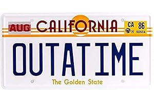 OPO 10 - Réplica de la Placa de Metal del Coche Delorean Time Machine de la película Back to The Future Outatime (62)