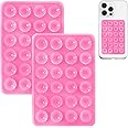 JingJinYY 2 Pack Silicone Suction Phone Case Mount, Non Slip Sticky Phone Grip for CellPhone, Silicon Adhesive Suction Cup Phone Mount, Strong Grip Holder for Selfies and Videos (Pink)