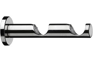 Dekobase Träger Wandmontage 2 läufig, Edelstahl-Optik, für 20 mm Rundrohre