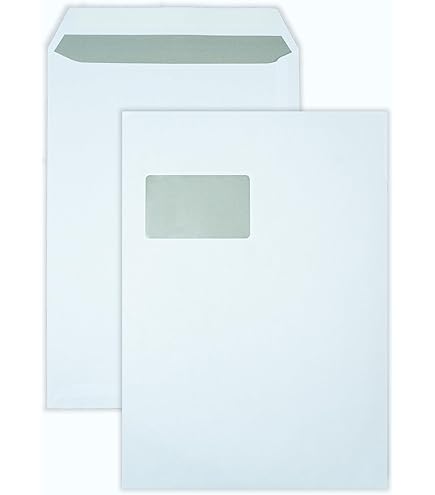 Versandtasche Mit Fenster C4 229x324mm Selbstklebend 90g Weiß