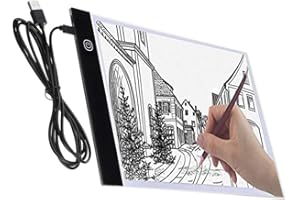 Majome Led Licht Pad A4,Leuchttisch Leuchtkasten USB LED Art Light Pad, fürs Kopieren Zeichnen Zeichentisch Zeichentablett Zeichenpad LED Drawing Pad 3 niveaux de luminosité