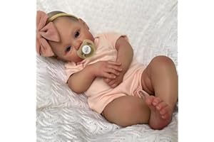 JIZHI Reborn Babies Dolls 17 Inch Realistic Newborn Girl Lifelike Doll Open Eyes Real Looking Baby Softness Cloth Body Poseable Limbs Toy with Accessories Set for Kids Age 3+