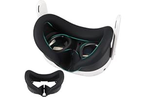 BAOMAEYEA Máscara de Ojos de Silicona para Meta Quest 3, Máscara de Silicona a Prueba de Sudor y luz Accesorio VR, Experiencia Cómoda, te Ayuda a Disfrutar de la Realidad Virtual Inmersiva (Negro)