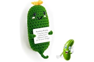 Leyiteng Emotional Support Pickle，Graduation Gifts for Him Her,Good Luck Exam Gifts, Funny Gifts, Positive Crochet Gifts, New Job Gifts for Women,Crochet Support Pickles Ornament for Office Desk