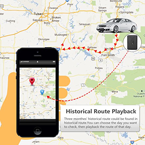 LEKEMI Tracciatore di Posizione GPS per Auto / Veicoli Tramite App Gratuita, Magnete Potente e Batteria da 10000mAh