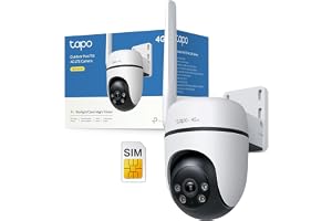 Tapo 1080P 360° wifi utomhuskamera SIM-kort, C501GW | Håll dig uppkopplad utan WiFi, AI-detektering, 20 m avancerad mörkerseende, IP66-motstånd, lokal lagring och moln