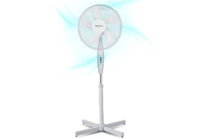 Belaco 16 Inch Pedestal Fan with Oscillation, Adjustable Height, Quiet Powerful Cooling Airflow, 45W