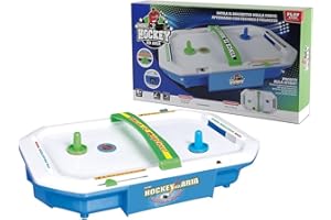 GENERICO Hockey da Tavolo ad Aria Bambini Gioco Hockey Flipper Gioco Hockey Bambini Hockey ad Aria con 2 Manopole e 2 Dischi Inclusi Completo di Segnapunti Integrato Biliardo Hockey Biliardino