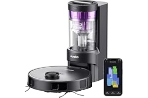 Eureka NERE10s Robot Aspirapolvere Lavapavimenti con Stazione, Pulizia Senza Sforzo per 45 Giorni, 4000Pa, Raccolta Automatica della Polvere, Autonomia 180min, Navigazione con LiDAR, WiFi/APP