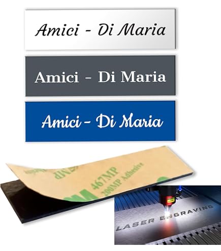 Targa Personalizzata 1x3 Pollici – Incisione Su Plastica – Scegli Colore E Testo!