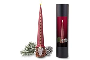 Römer Präsente Geschenkartikel handgemachte Adventskalenderkerze in Wichtelform mit roter Zipfelmütze und süßer Knollennase (Adventskalenderkerze (ca. Ø 8.9 x 34 cm))